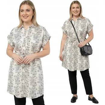 Dámská tunika Ekri tunika černé listy, plus size velikost 52