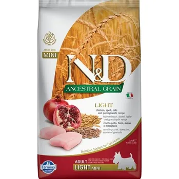Krmivo pro psa N&D Ancestral Grain Adult Light Mini kuře/špalda/oves/granátové jablko 2,5 kg