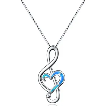 Řetízek Olivie Stříbrný náhrdelník HOUSLOVÝ KLÍČ 5606 Ag 925; ≤3,2 g.
