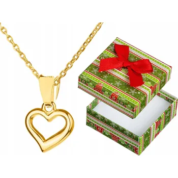 Náhrdelník Dlouhý Zlatý Náhrdelník Srdce Malé Srdíčko Stříbro Pozlacené Ankr 90 cm