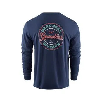 Pánské tričko Grundéns Dark Seas X Grundens Instinctive LS T-Shirt Dark Navy Velikost: XXL