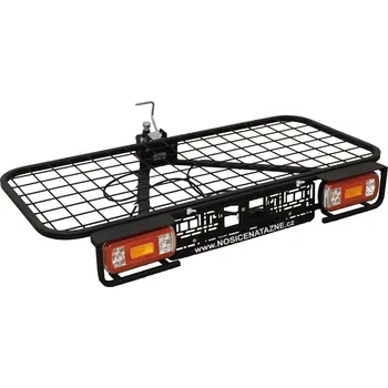 Box na tažné zařízení AM Univerzální platforma nosiče + šroubový sklopný upínák – černý lak