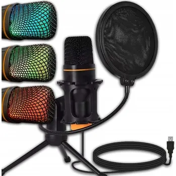 Mikrofon Profesionální studiový mikrofon s podsvícením RGB pro hráče
