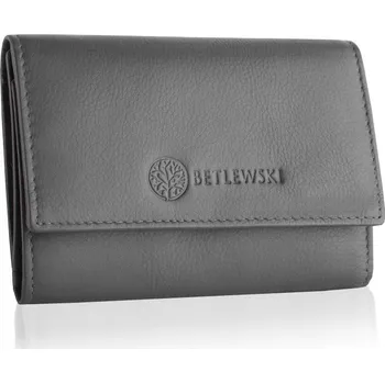Peněženka Dámská kožená peněženka malá šedá klasická peněženka Betlewski RFID