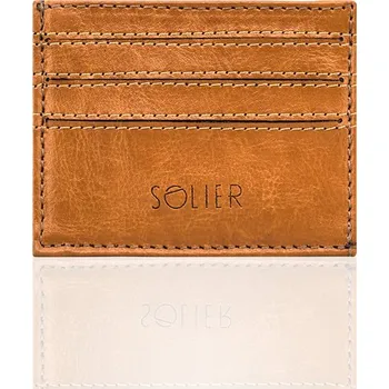 Peněženka Solier peněženka z přírodní lícové kůže hnědá - muž