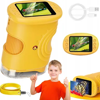 KAPESNÍ DIGITÁLNÍ MIKROSKOP S LCD, LED A KAMEROU, ZVĚTŠENÍ 1000X