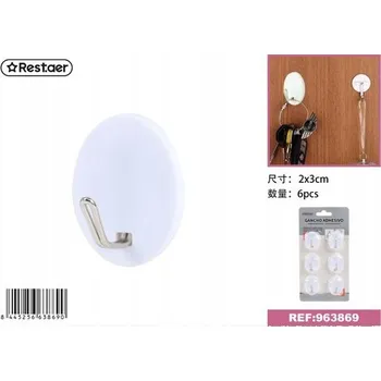 Věšák Rest.aer - Bílý plastový háček 2.7*3.5CM