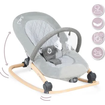 Vibrační lehátko MoMi s melodií LUMIWOOD - Šedá