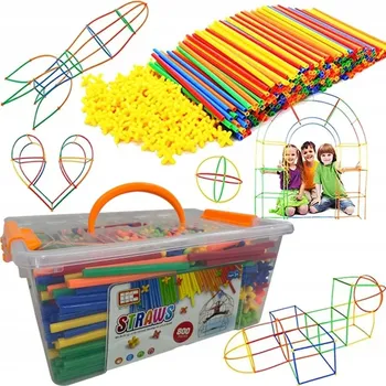 ostatní stavebnice Brčková stavebnice 1200 kusů - 3D stavebnice pro malé architekty a inženýry