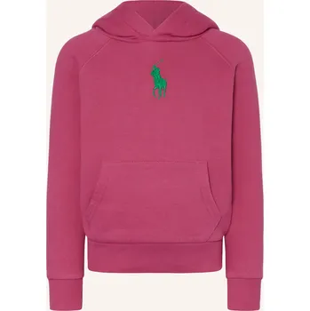 Dámská mikina Polo Ralph Lauren Dívčí Mikina S Kapucí, neonově růžová, 104