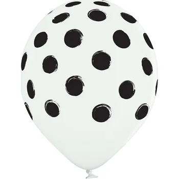 Balónek Černobílé puntíkované Balónky 6 ks