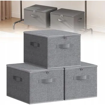 Úložný box KRABIČKA VÍKEM ORGANIZÉR PRO SKLADOVÁNÍ OBLEČENÍ RUČNÍKŮ NÁDOBA 40x30x21