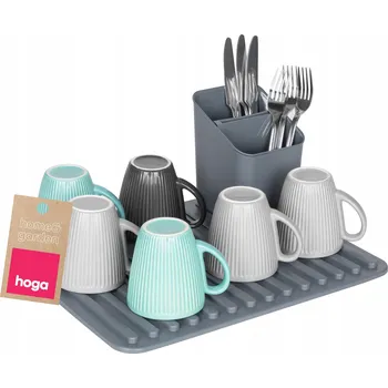 Odkapávač na nádobí ODKAPÁVAČ NA NÁDOBÍ S PODLOŽKOU, TÁCEM A ODKAPÁVAČEM NA PŘÍBORY - VELKÁ SADA