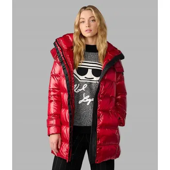 KARL LAGERFELD PARIS dámská zimní,péřová bunda Belted červená M