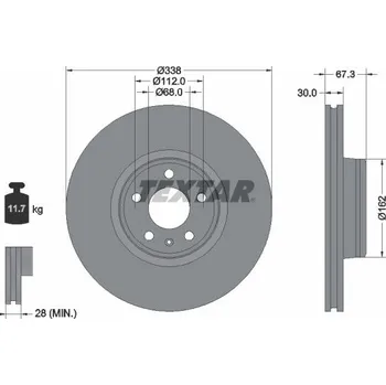 Brzdový kotouč Brzdový kotouč TEXTAR 92345505
