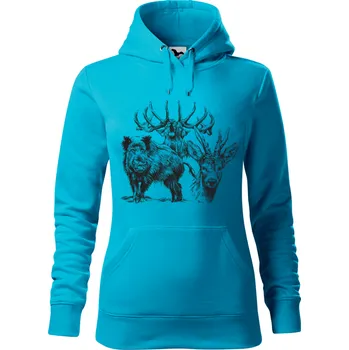 Dámská mikina Mikina - Jelen Barva: Modrá - tyrkysová (44), Velikost: S, Střih: Dámské