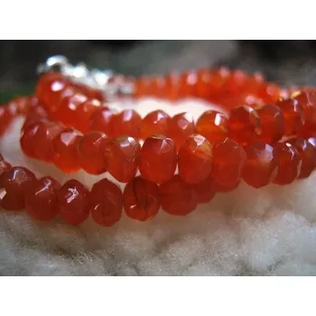 Náhrdelník Karneol - náhrdelník krátký s broušenými čočkami