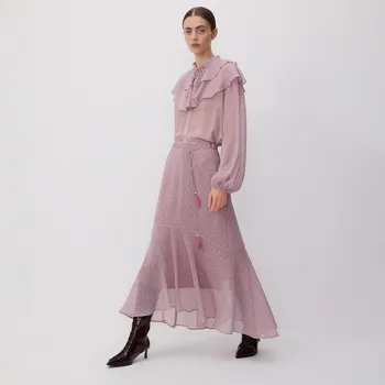 Dámské oblečení Reserved - Sukně s metalickou nití - růžová - YT370-30X - YT370-30X-L