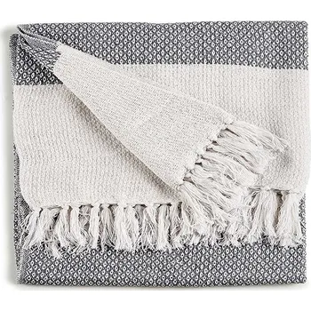 Přehoz na lůžko Giftdecor Bavlněný přehoz na postel, 130 × 160 cm, šedý