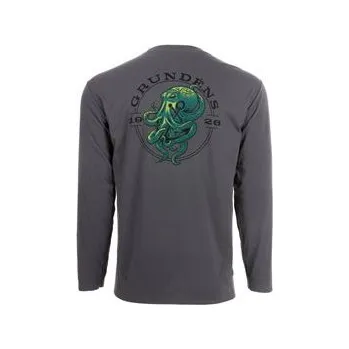 Pánské tričko Grundéns Kracken LS Tech Tee Anchor Velikost: XL