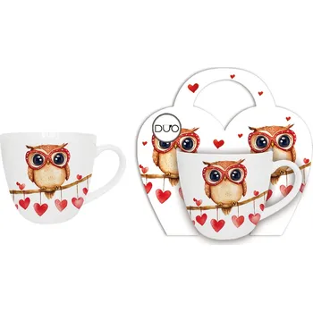 Porcelánový hrnek SOVA 460 ml v papírovém košíku