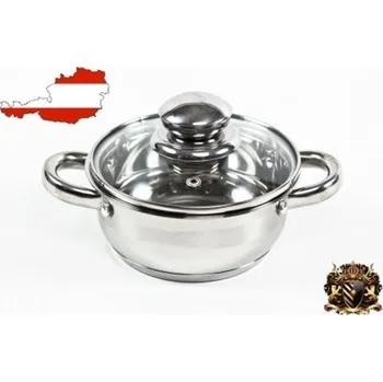 Hrnec kastrol nerez se skleněnou poklicí 12 cm