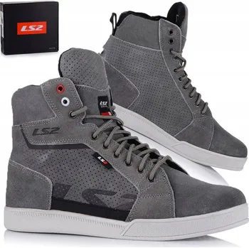 Moto obuv MOTO BOTY PÁNSKÉ LS2 DOWNTOWN MĚSTSKÉ TURISTICKÉ TENISKY ŠEDÉ