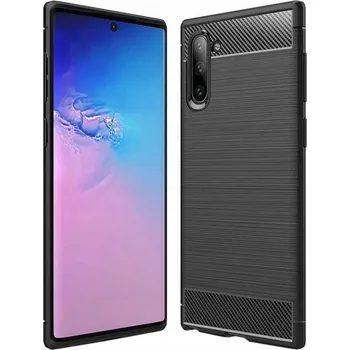 Pouzdro na mobilní telefon Pouzdro pro Samsung GALAXY NOTE 10 SILIKONOVÉ MATNÉ ČERNÉ ZADNÍ ZADNÍ KRYT + SKLO