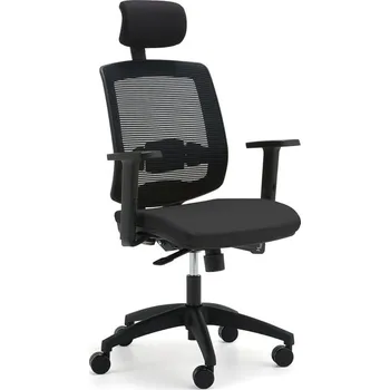 Kancelářská židle STANLEY, s područkami a opěrkou hlavy, černá