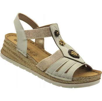 Dámská obuv Dámské béžové sandály Inblu RV-15 na klínku, kožená stélka, lehké, velikost 37