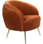 Oranžové sametové lounge křeslo Bold Monkey So Curvy