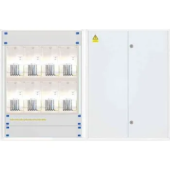 Rozvaděč Elektroměrový rozvaděč 8x 3f elektroměr bez HDO Distribuční síť: PRE, Hlavní jistič: B16/3p, 16 A, 10 kA, Protipožární úprava: ne