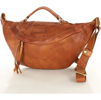 Outdoorové zavazadlo MARCO MAZZINI Světle hnědá kožená ledvinka (VS7b) Velikost: ONE SIZE