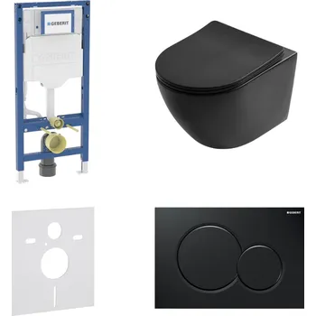 WC sada AKČNÍ SET 5v1 Geberit Duofix 111.925.00.6 + WC mísa SLOVARM W YJ-2380B, černá