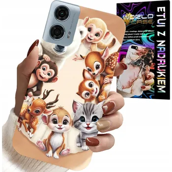 Pouzdro na mobilní telefon POUZDRO PRO MOTOROLA MOTO G35 - ZADNÍ KRYT PRO DĚTI S LESNÍMI ZVÍŘATY CASE