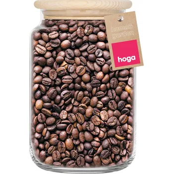 Dóza na potraviny NÁDOBA NA POTRAVINY NA SÝPKÉ POTRAVINY, KÁVU, Skleněná s dřevěným víčkem 880ml