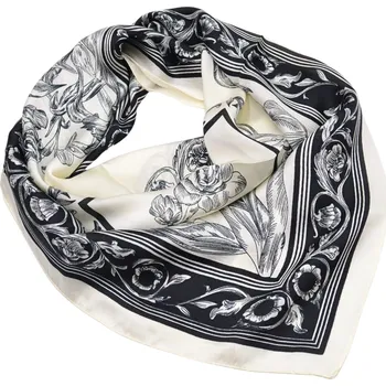 Šátek Šátek - bílý s květinovým motivem