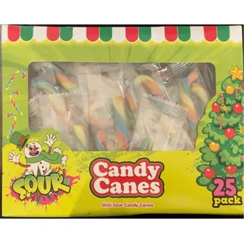 Bonbon Kyselé lízátka ve tvaru hůlek 25 Ks Candy Canes Mini Sour Candy Canes 125g