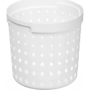 Úložný box Košík, organizér, úložný box kulatý SEOUL L Bílý