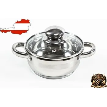 Hrnec kastrol nerez se skleněnou policí 14 cm