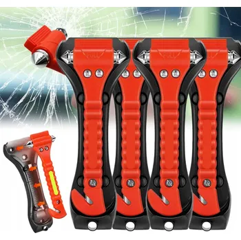 Kladivo 4X Bezpečnostní kladívko na rozbití autoskel s řezačkou bezpečnostních pásů