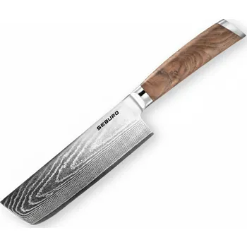 Kuchyňský nůž Nakiri nůž Seburo HOGANI Damascus, 17 cm