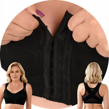 Dámské spodní prádlo Vivisence 1087 černá podprsenka se zapínáním vpředu, hladká, měkká SOFT 95J