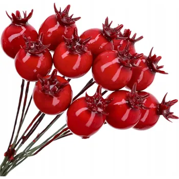 umělá květina JEŘABINA DEKORATIVNÍ červená 12 OZDOBA PODZIM HLOH VĚTVIČKA 1 Ks