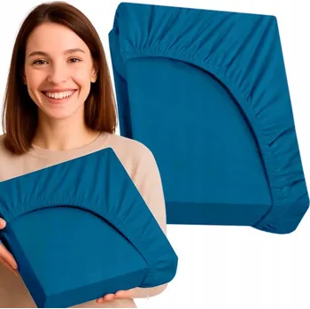 Prostěradlo Prostěradlo bavlna saténové 90x200cm S GUMOU barva INDIGO