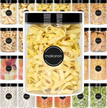 Dóza na potraviny 24x ZAVAŘOVACÍ SKLENICE NÁDOBA NA POTRAVINY NA SÝPKÉ POTRAVINY 1L kamaju + SAMOLEPICÍ ŠTÍTKY