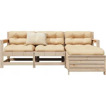 Zahradní lavice Sada zahradního nábytku ze dřeva vidaXL béžová, 4 el.