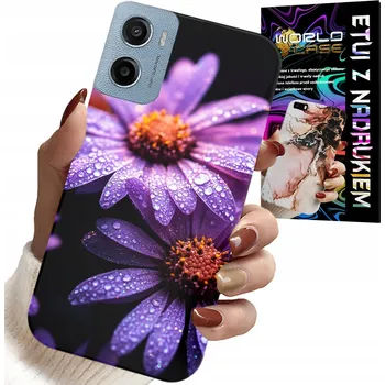 Pouzdro na mobilní telefon POUZDRO PRO MOTOROLA E15 / G05 - KRYT S RŮŽOVÝMI OBAL SEDMIKRÁTKY