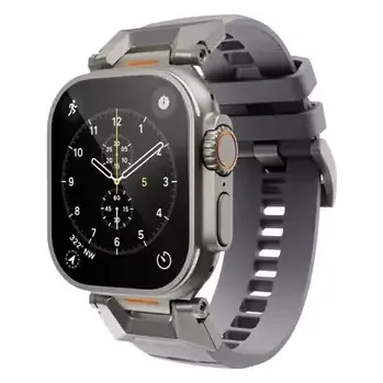 Řemínek na hodinky Epico FKM Rubber Pro řemínek s nerezovým zapínáním pro Apple Watch SE (44mm)/Series 1-9 (42/44/45mm) šedá (63318101900004)