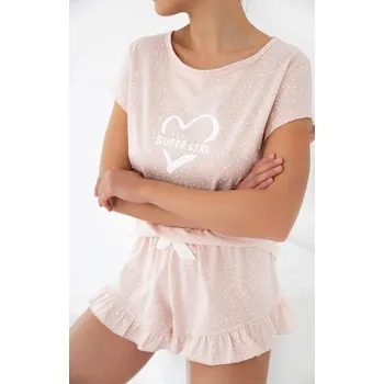 Dámské noční prádlo Dámské pyžamo SENSIS SUPER GIRL světle růžová L 0